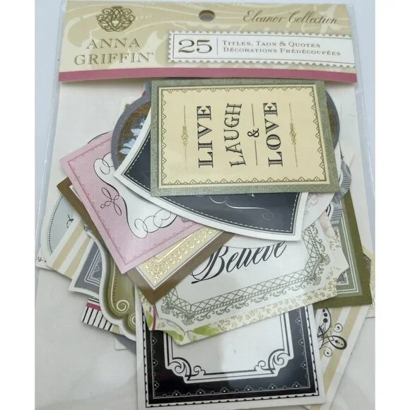 Anna Griffin Elenor Collection 3D Stickers Die Cuts Sentiments 3 pc Lot Retired - Picture 11 of 11